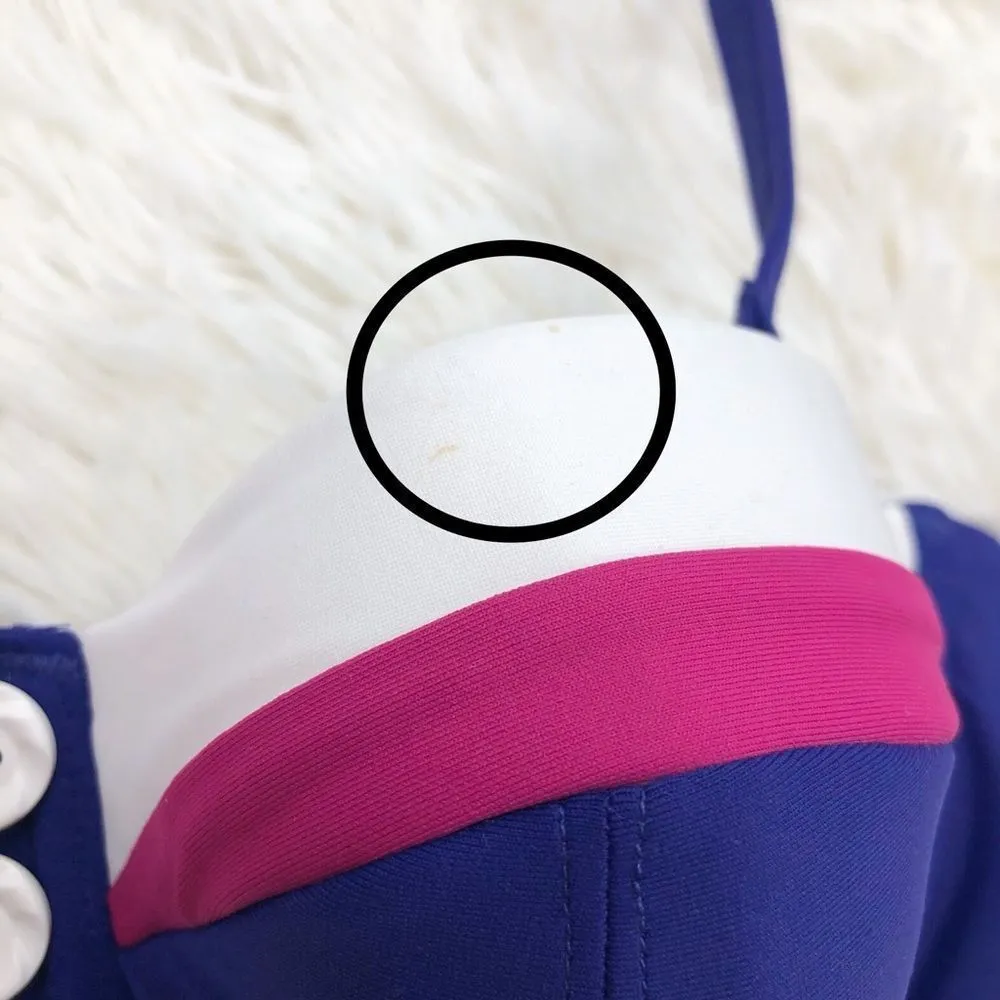 Freya Revival Indigo Blue Rio Wide Tab Underwire Bandeau Bikini Top Size 30D - Image 3