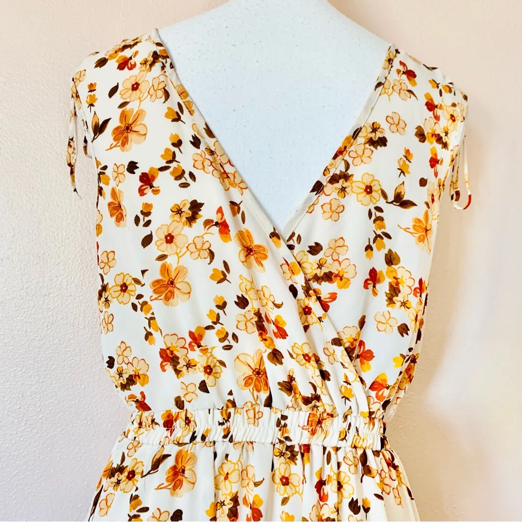 Sienna Sky Off White Brown Floral Sleeveless Maxi Dress - Image 5