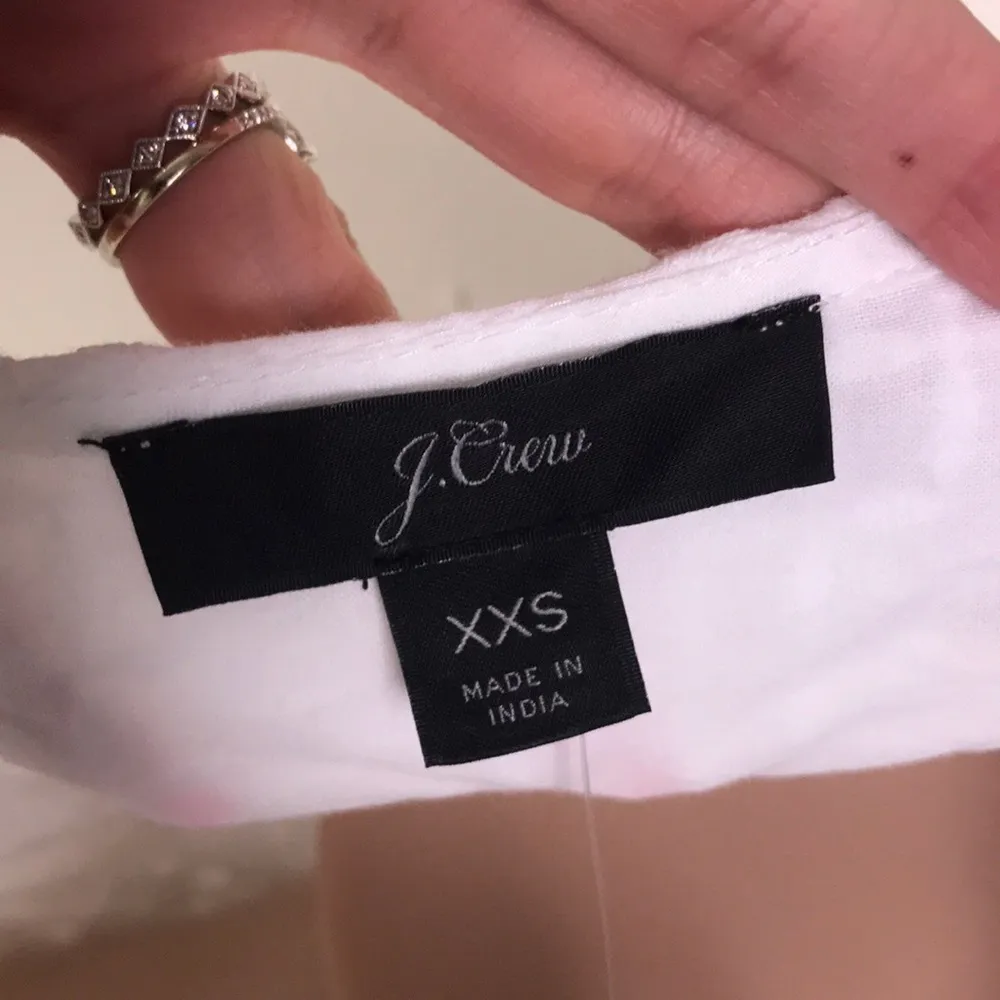 J. Crew Eyelet Ruffle Scalloped White Dress Tie - Image 8