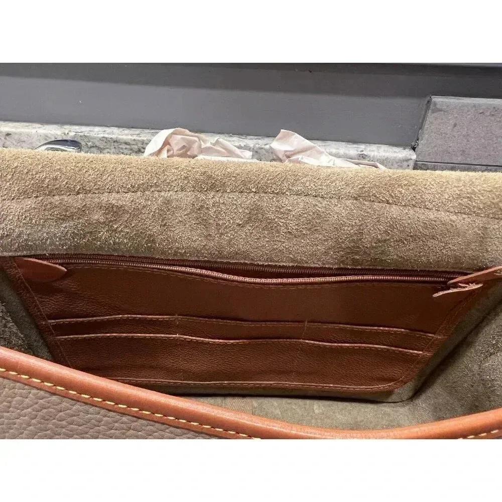 DOONEY & BOURKE Vintage AWL Taupe Leather Carrier Messenger Bag Purse Y2K 90’s - Image 7