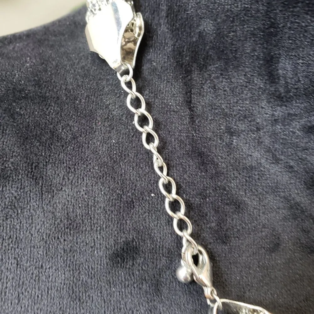 Womens Silver Tone Snake Chain Braided Mesh Choker Necklace with Lobster Clasp - Image 6