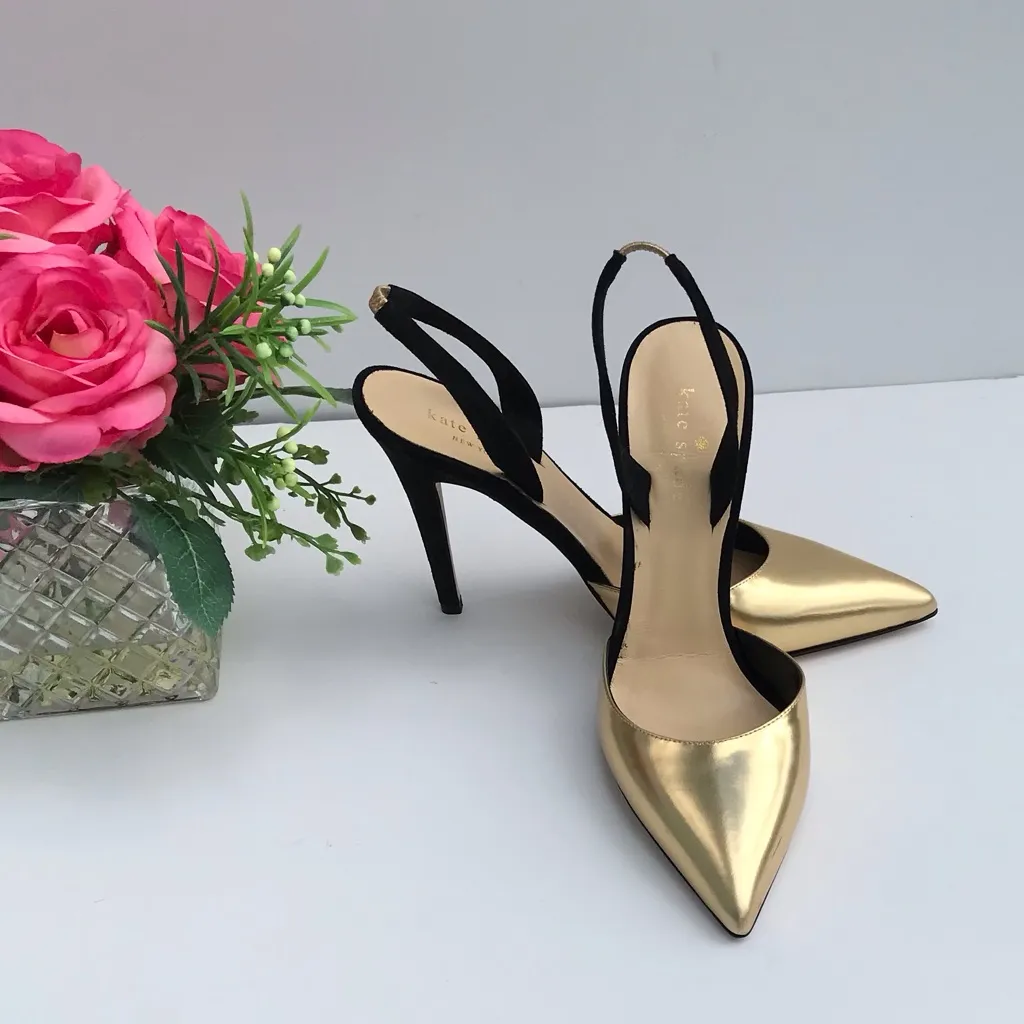 Kate spade Gold Pointed Heels - Image 5
