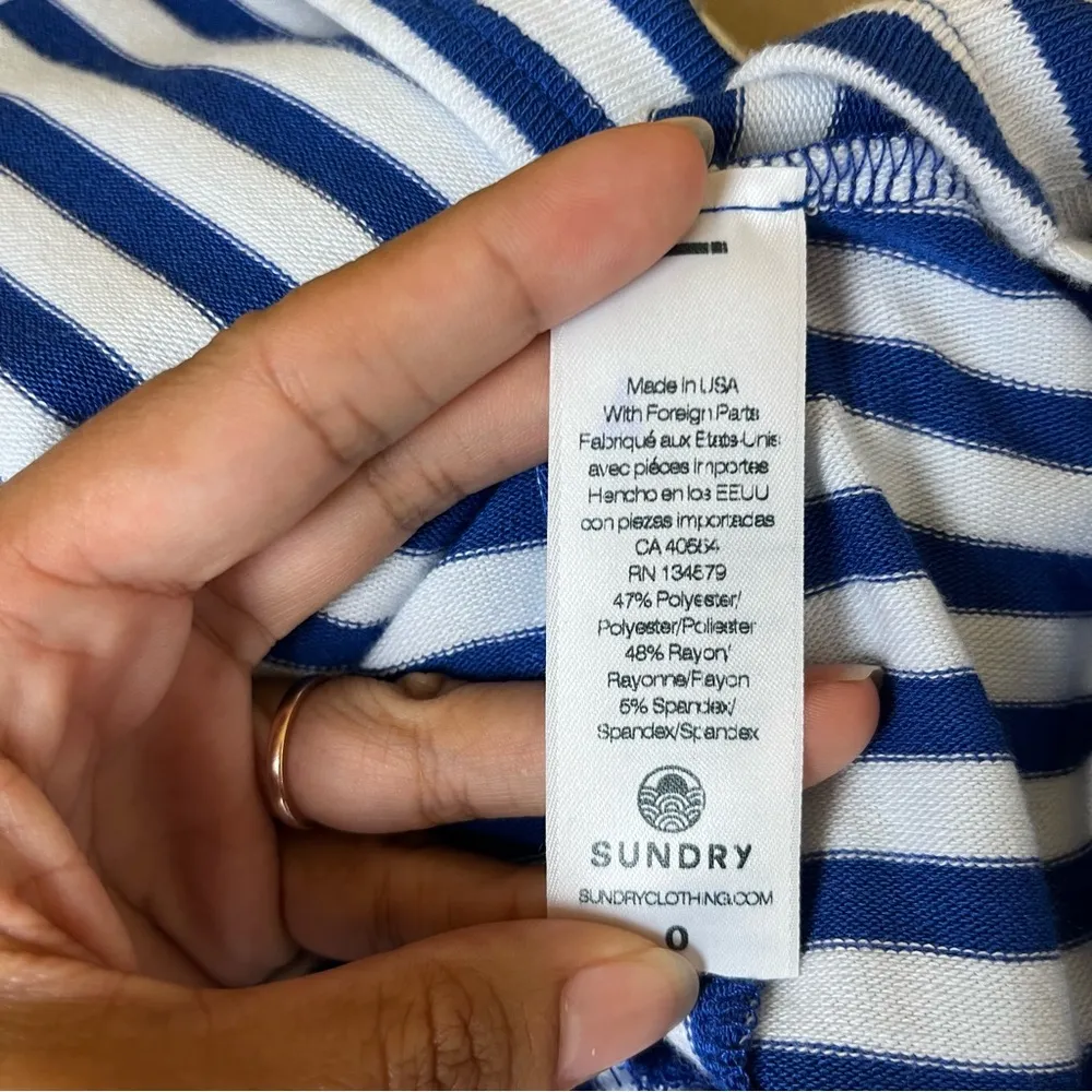 Sundry Blue Stripe Tie Back Long Sleeve - Image 7