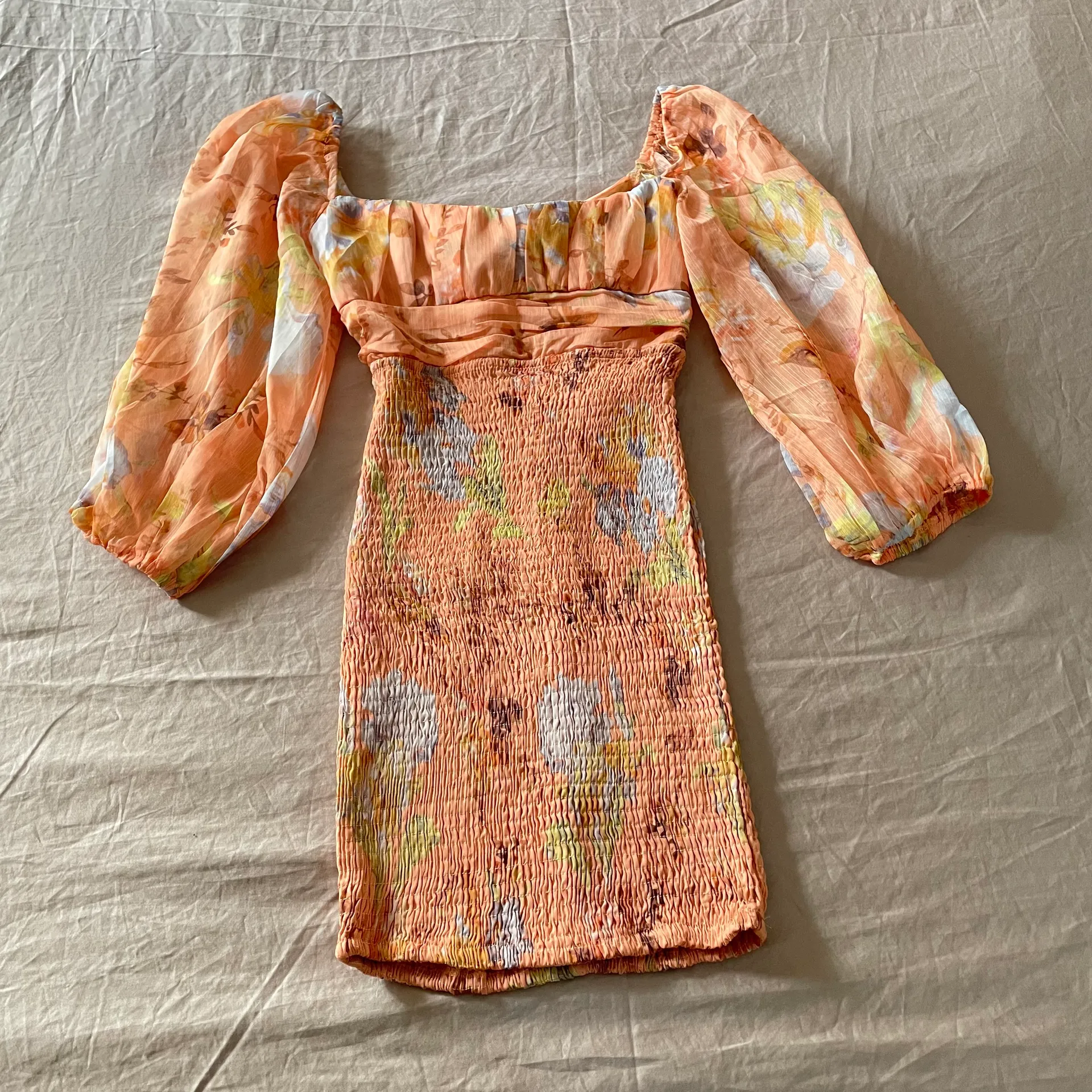 Selfie Leslie Orange Floral Dress - Image 2