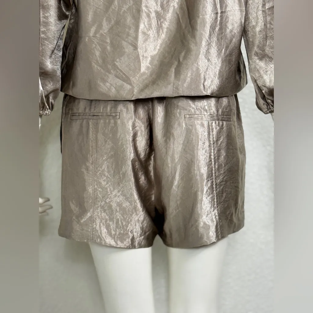 RACHEL ROY Elegant Women's Satin gold / Champagne color Romper Size Large - Image 8