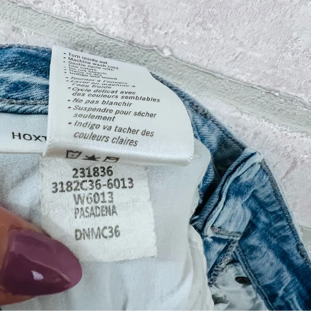 PAIGE Hoxton Straight Ankle Leg Raw Hem Distressed Jeans Pasadena Wash Size 27 - Image 11