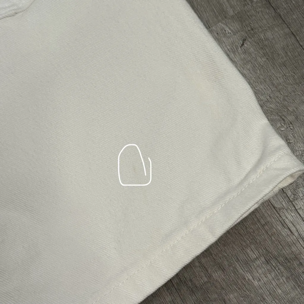 24 Waist VINT Chic White High Waisted Denim Shorts Jorts Made in USA 90s Summer - Image 5