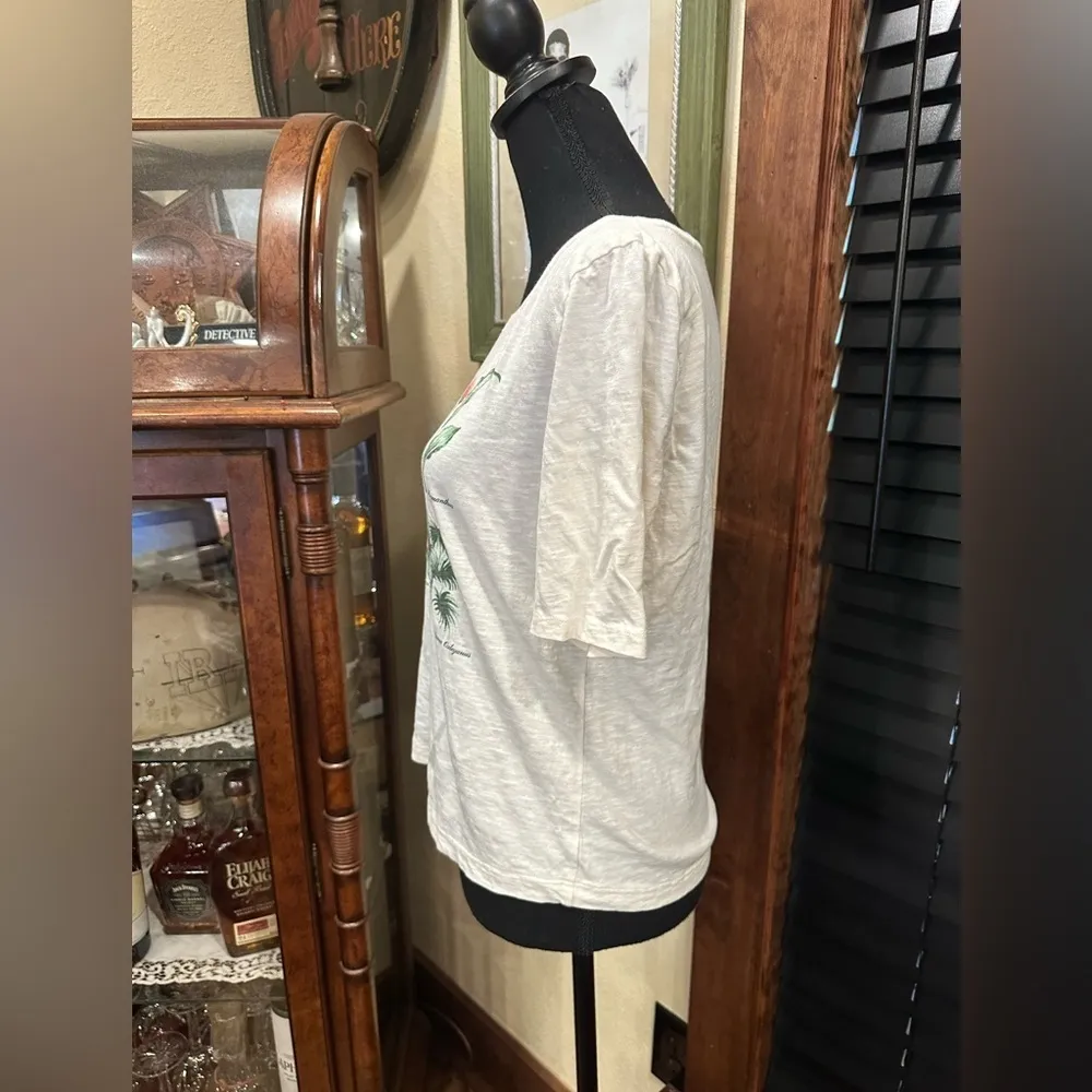 EUC Talbots unique BOTANICAL FLOWERS TEE short sleeve - Image 3