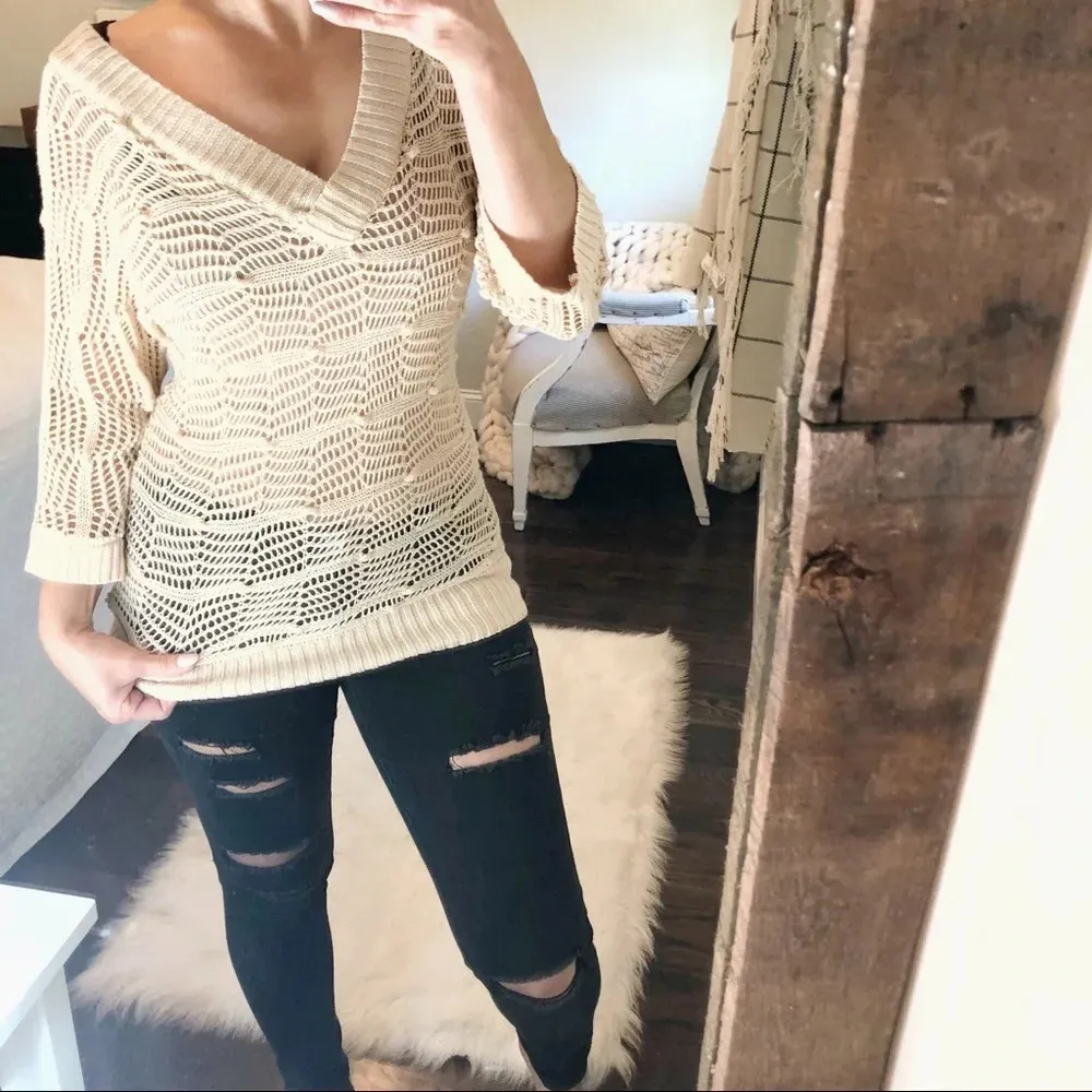 Rip Curl  xsmall oversized open knit boho sweater - Image 2