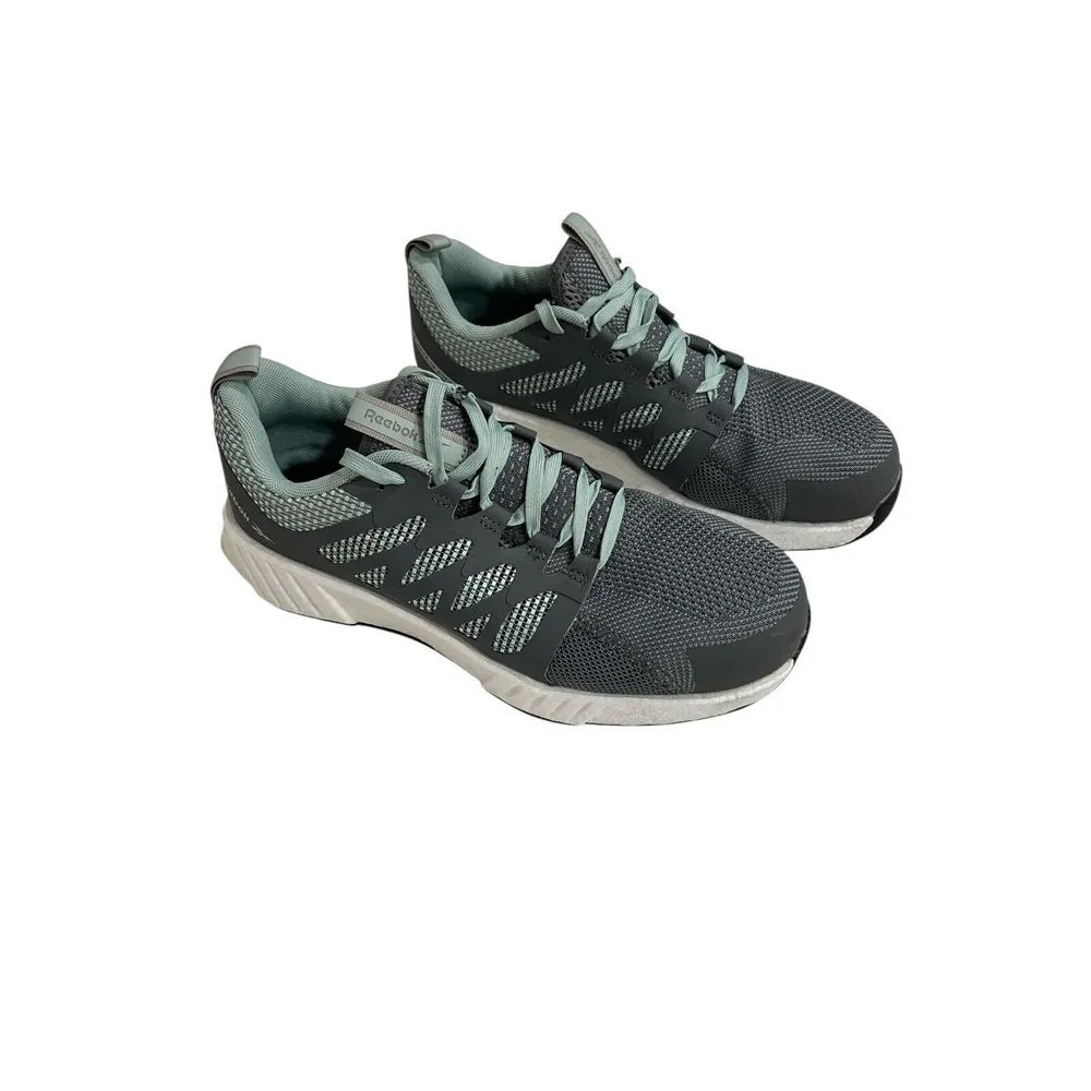 REEBOK RB316 WOMEN'S STEEL TOE GREY/MINT GREEN ATHLETIC‎ WORK SHOES 10.5 D Wide - Image 3