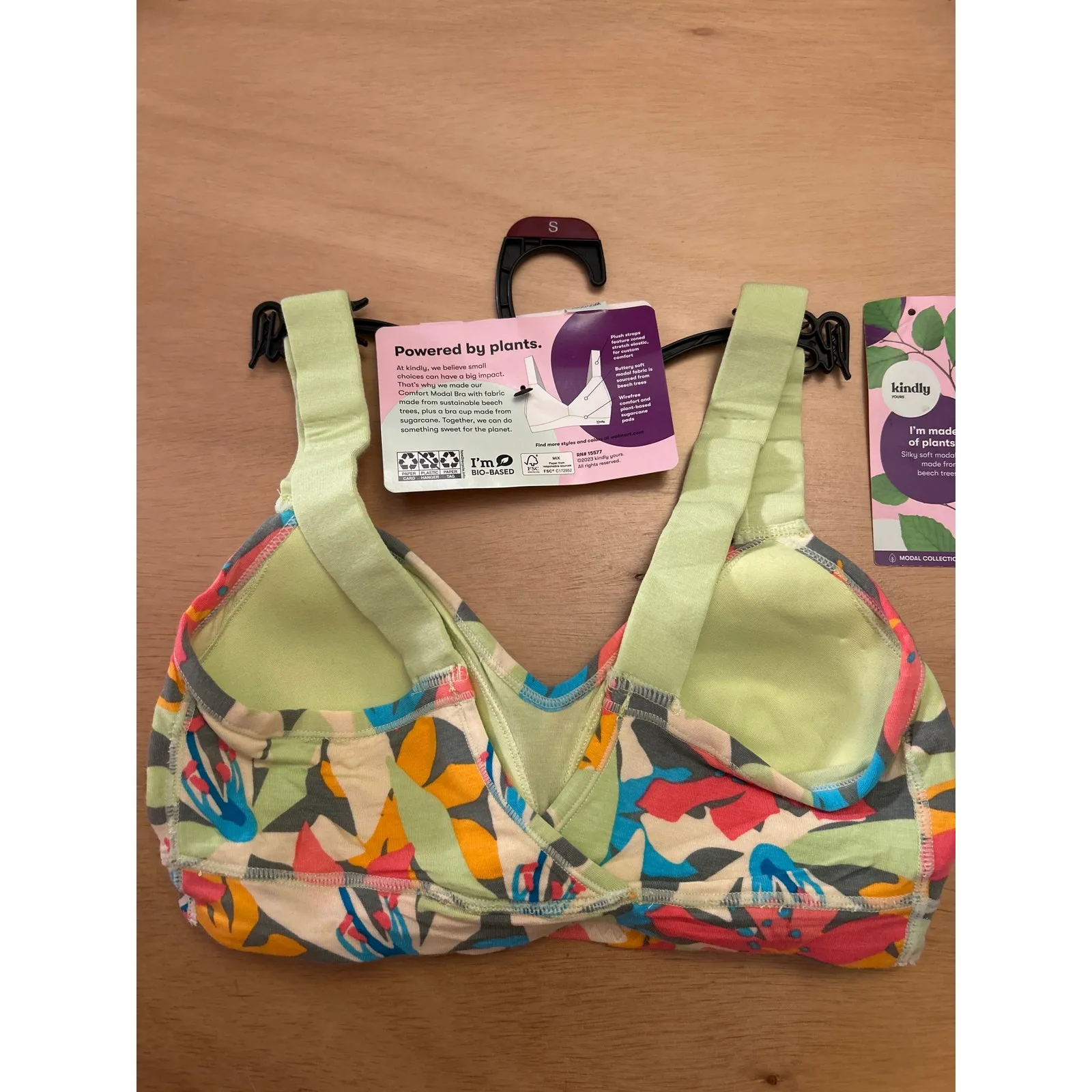 New Women’s Kindly Yours Modal Spandex bra/Sports Bra Tropical 🌴Mint size Small - Image 3