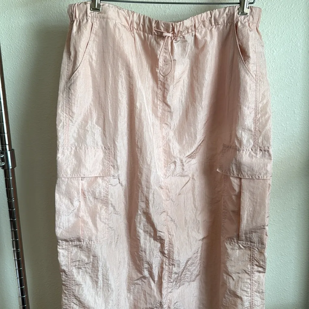 Double Zero Lovely Large Blush Pink Midi Skirt, - Image 2