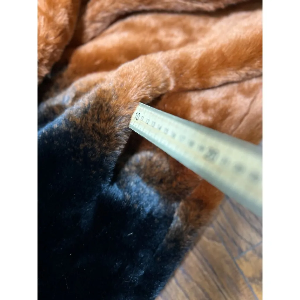 Urbancode London Womens 8 Faux Fur Ombre Coat Chestnut Black Longline Jacket Size M - Image 16