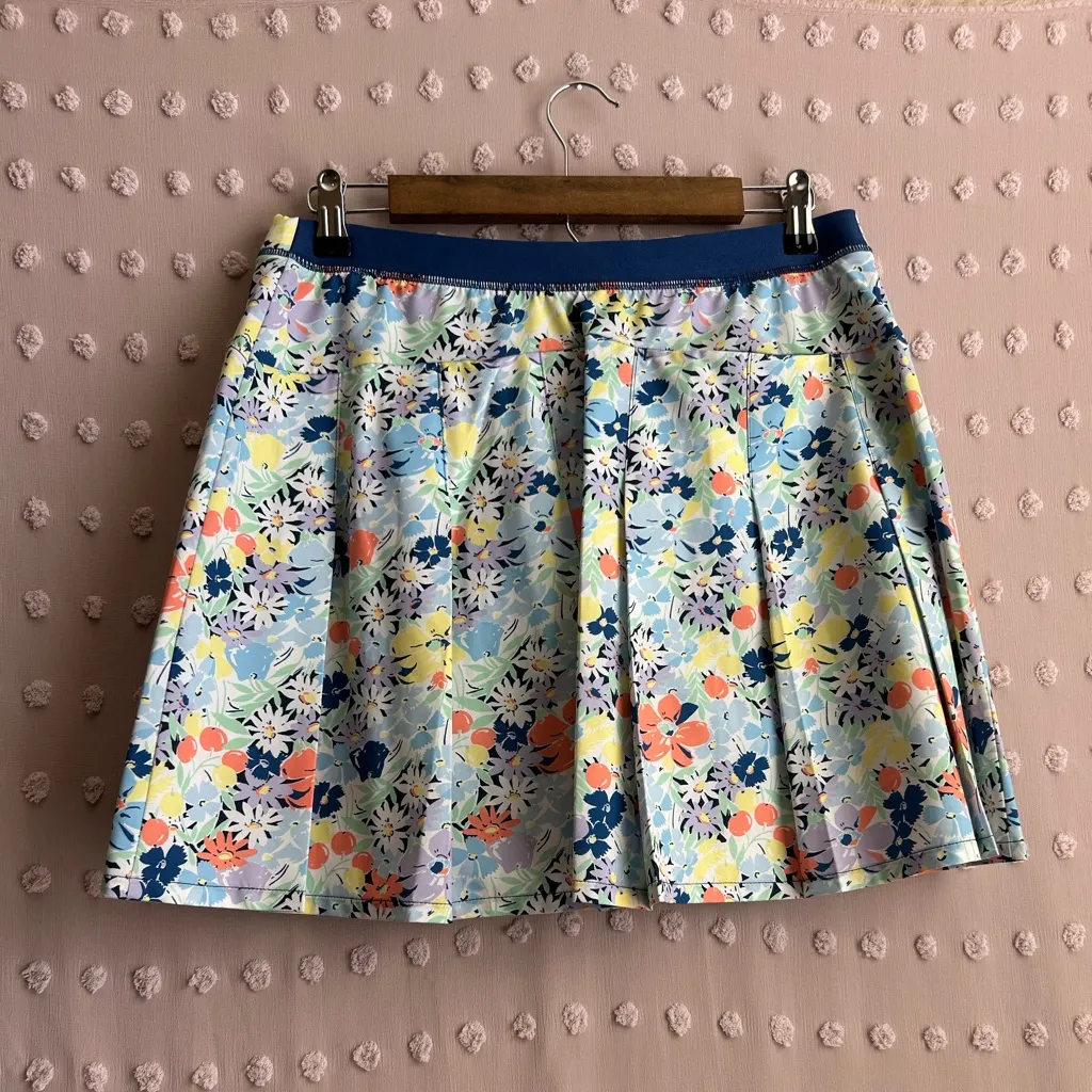 Ralph Lauren RLX Active‎ Floral Athletic Skirt Pleated Golf Sz M Blue - Image 2