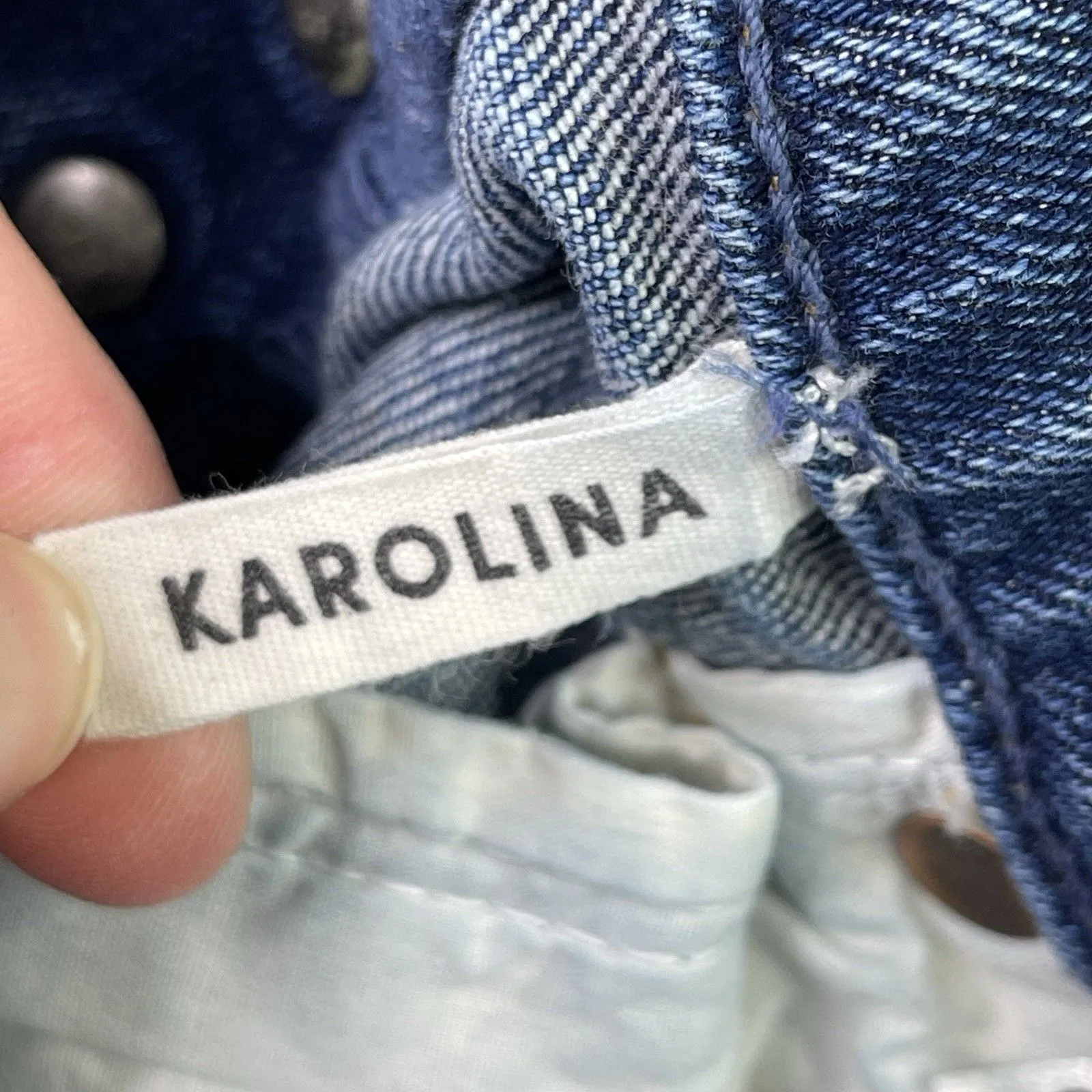 GRLFRND Karolina Jeans Women’s 24 Blue Skinny Mid-Rise Medium Wash Button Fly - Image 9