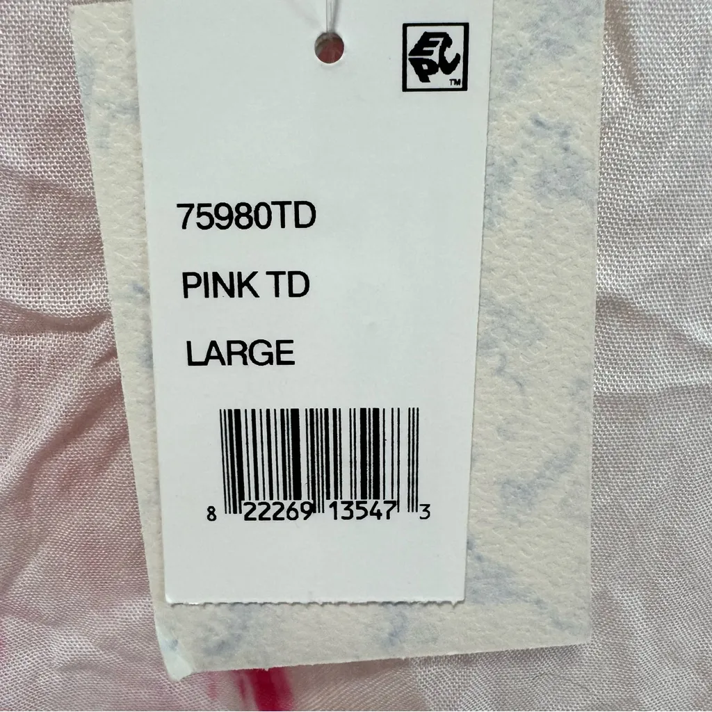 Raviya Tie Dye Swimsuit Cover Up NWT size Large‎ in Pink/White Crochet Trim Pink - Image 7