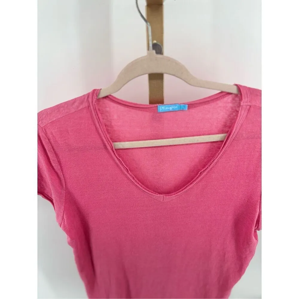 J. McLaughlin Women’s Linen Blend V-neck Short Sleeve T-shirt Size Large - Image 7