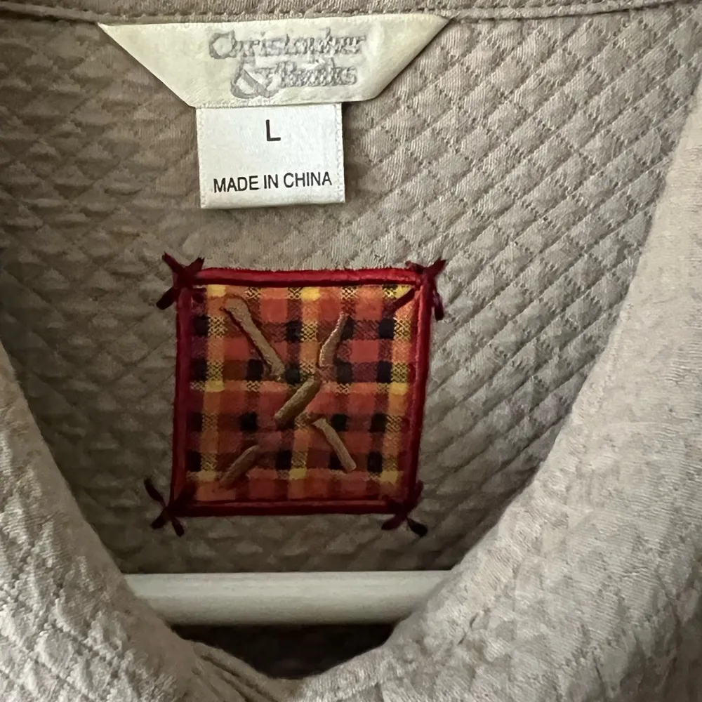 Cabincore Fall Textured Embroidered Canoe/Moose Button up Shirt Jacket. Large - Image 5