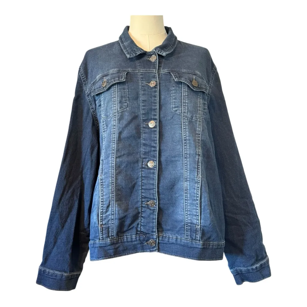 Buffalo David Bitton Women’s Indigo Blue Jean Jacket XXL - Image 2