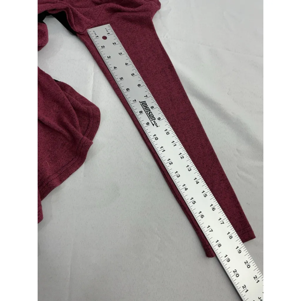 Womans Halston Pullover Top Small Maroon Black Crew Neck Long Sleeve Red - Image 8