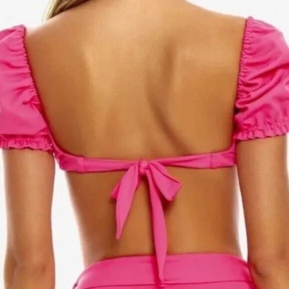 AGUA BENDITA Romina Luau Bikini Top in Fuchsia - Image 7