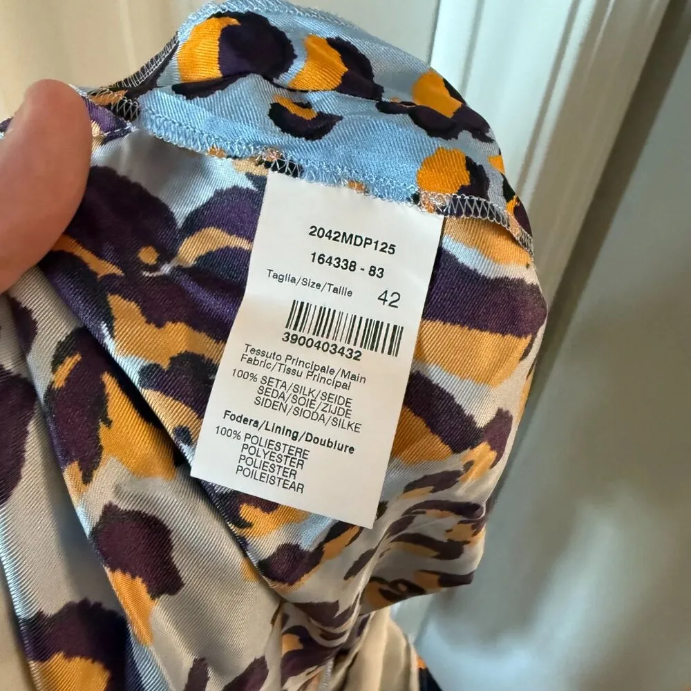 MSGM Animal Print Pattern Pant Size 42 Color Blue Orange - Image 5