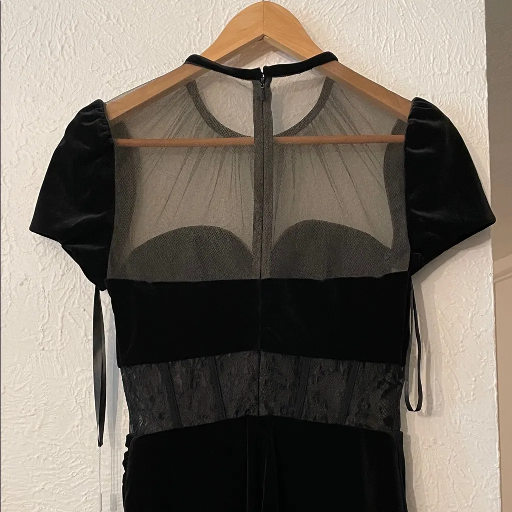 NWT Mac Duggal Black Lace Mesh 20742 - Illusion Jewel Evening Dress Size 4 - Image 7