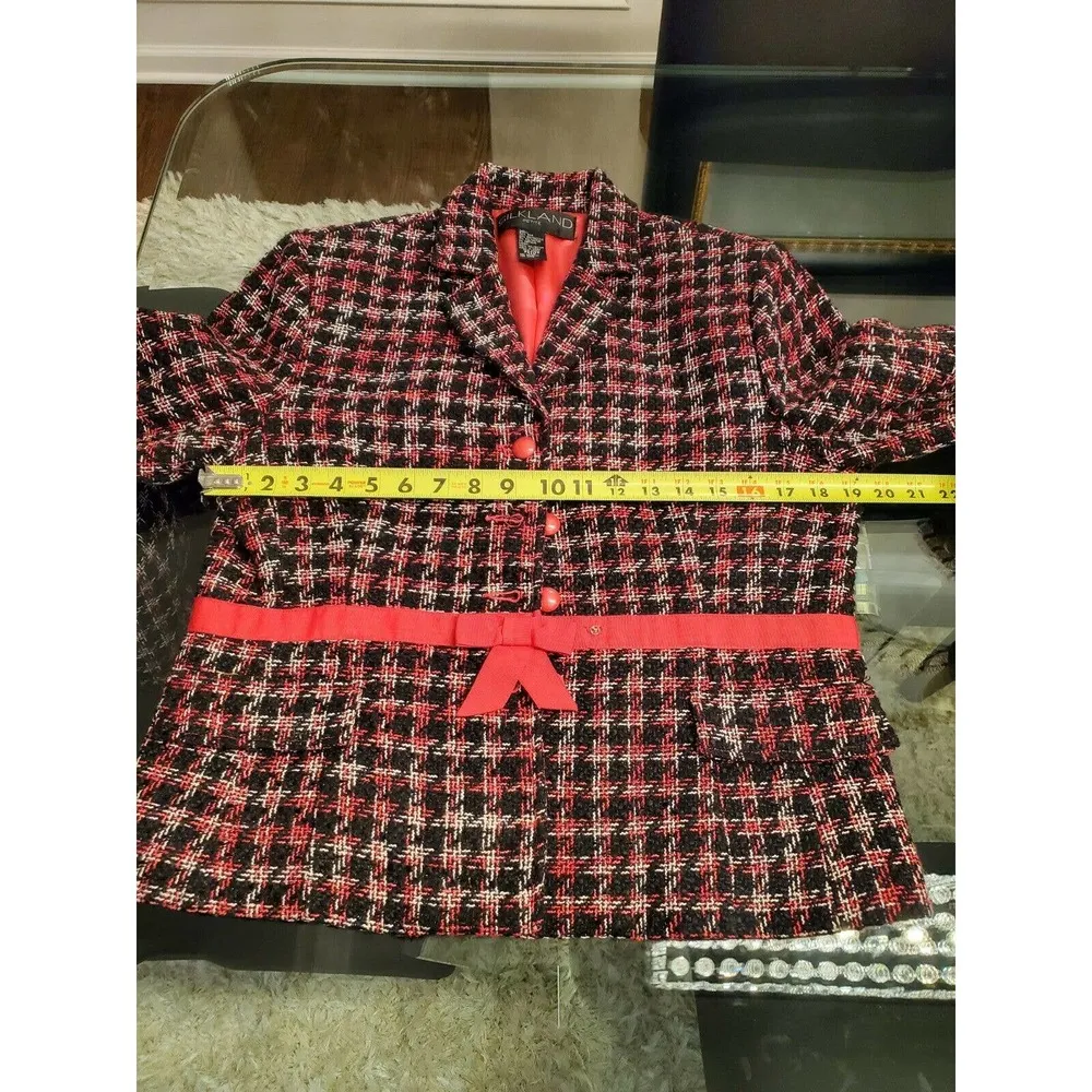 Silkland Women's Multicolor Silk Long Sleeve Single Breasted Jacket Blazer 14P - Image 11