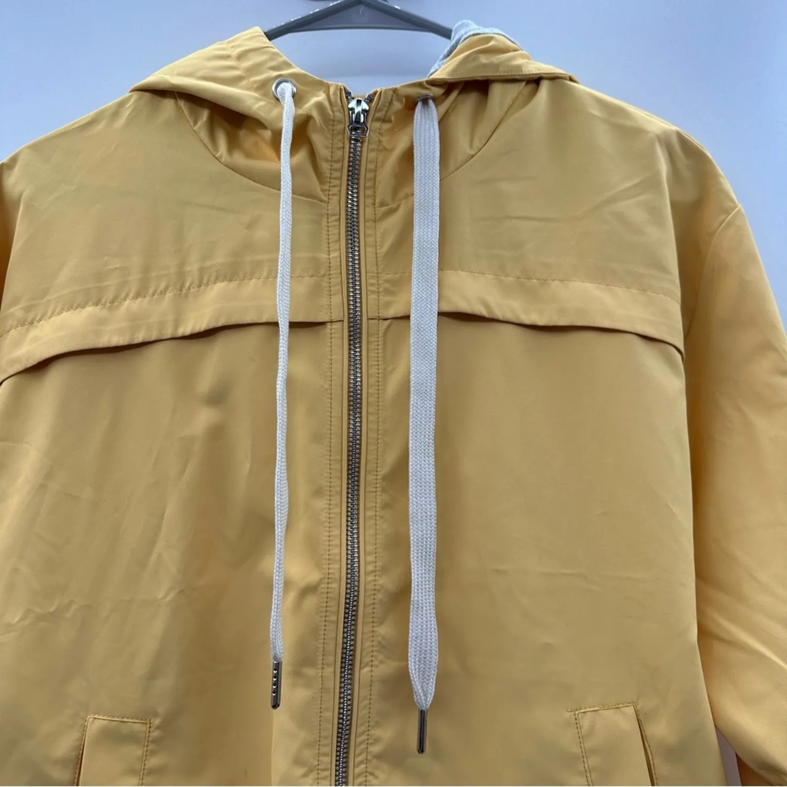Ivory Ella Yellow Full Zip Drawstring Tie‎ Waist Long Sleeve Hooded Jacket Sz XS - Image 2