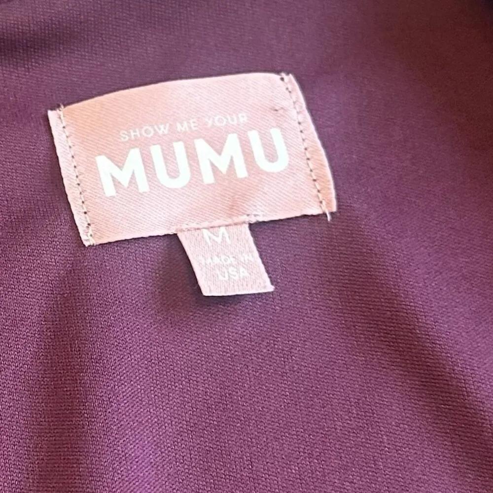 Show Me Your Mumu Burgundy Maxi Dress Gown Short Sleeve V-Neck Size Medium Women - Image 12