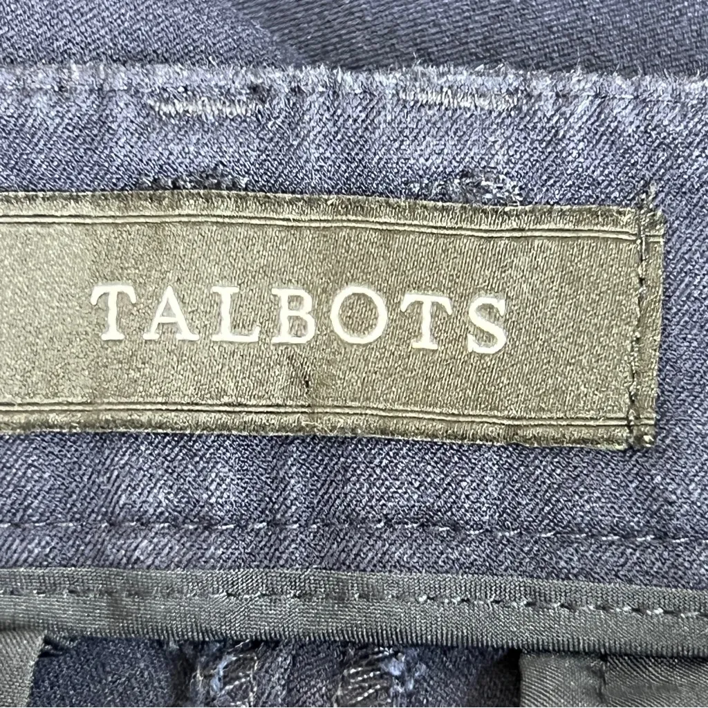 Talbots Size 4 Petite High Waist Cropped Navy Blue Pant Buttoned Back Po… - Image 10
