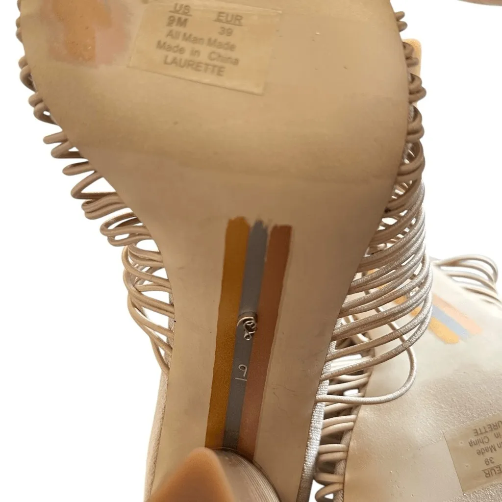 NWT Sam Edelman Laurette Almond Lattice Square Toe Block Heel Sandals - Image 7