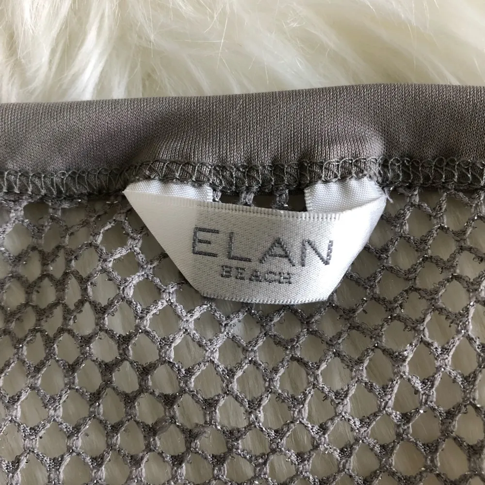 ELAN BEACH fish net bathing suit cover up Mesh Silver - Image 3
