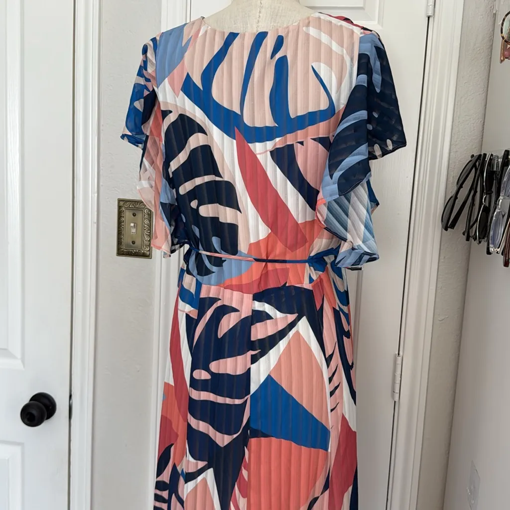 HUTCH Anthropologie tropical leaf print maxi wrap dress - Image 13