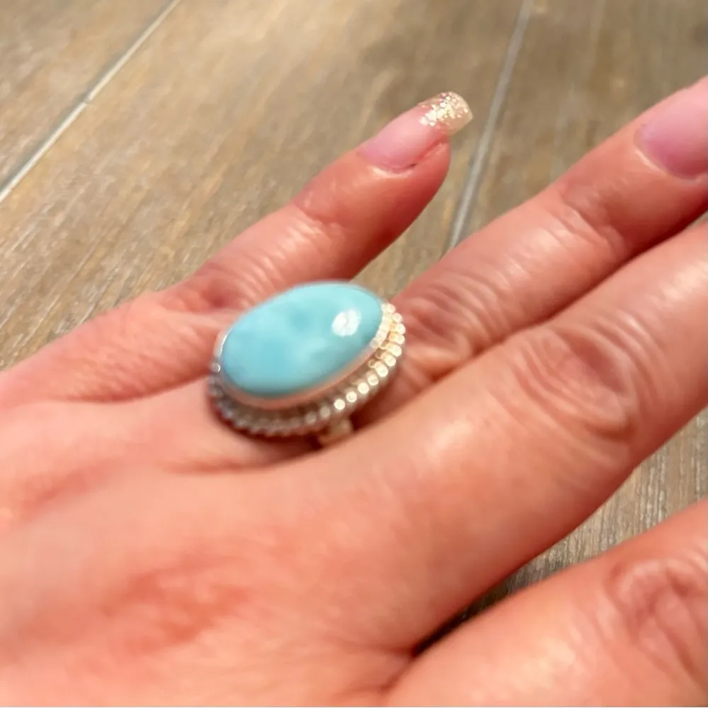 Larimar 925 Silver ring size 9.5 - Image 5