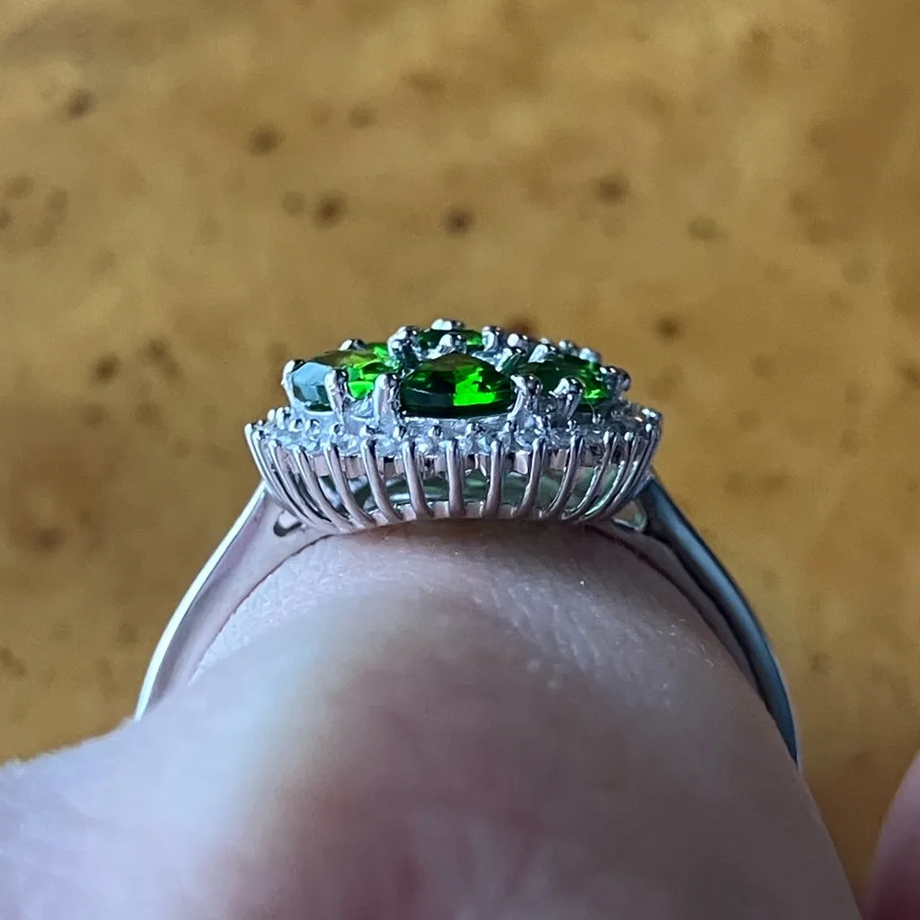 Natural Chrome Diopside Sterling Silver Ring Size 9 - Image 2