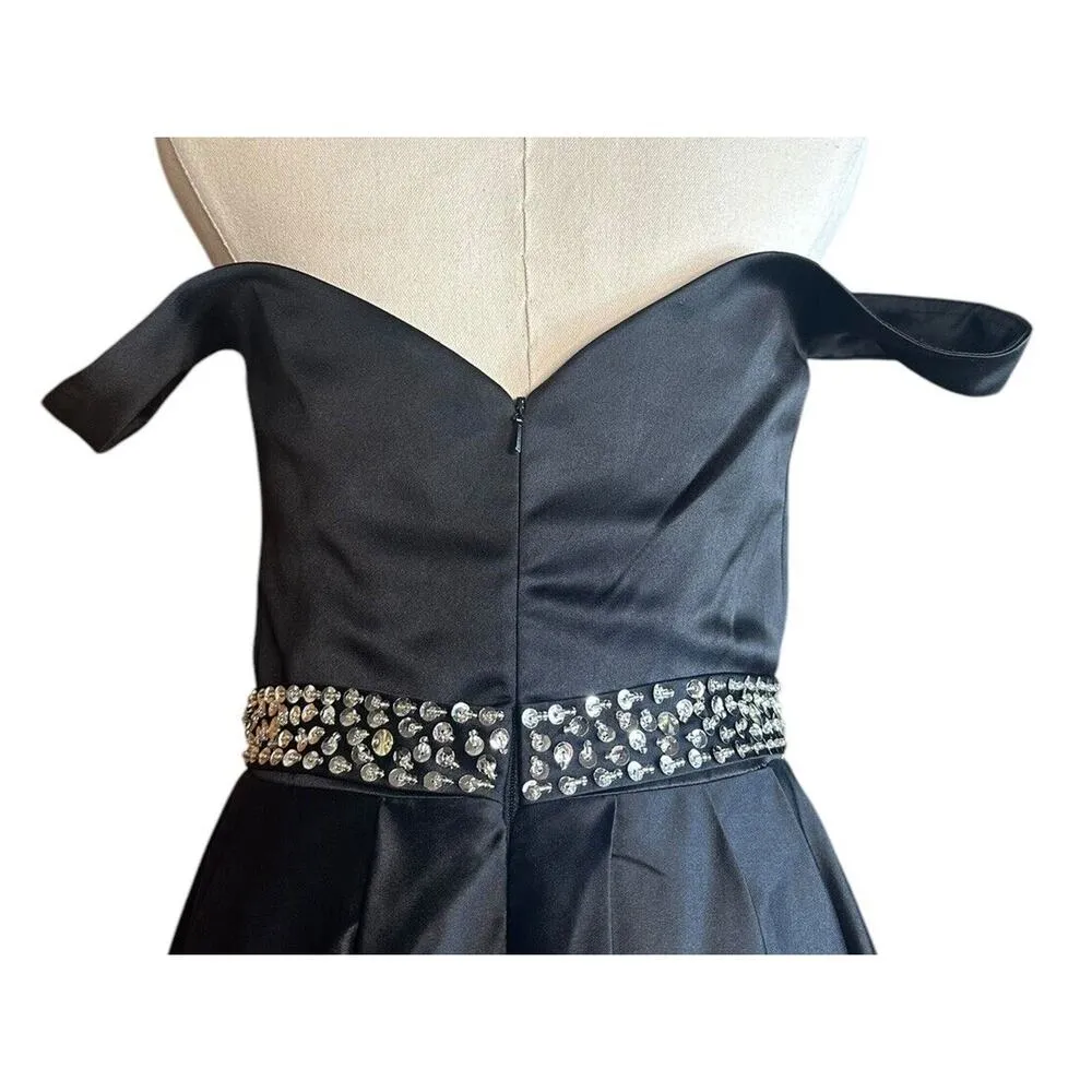 Womens Long Black Off the Shoulder Formal A - Image 7