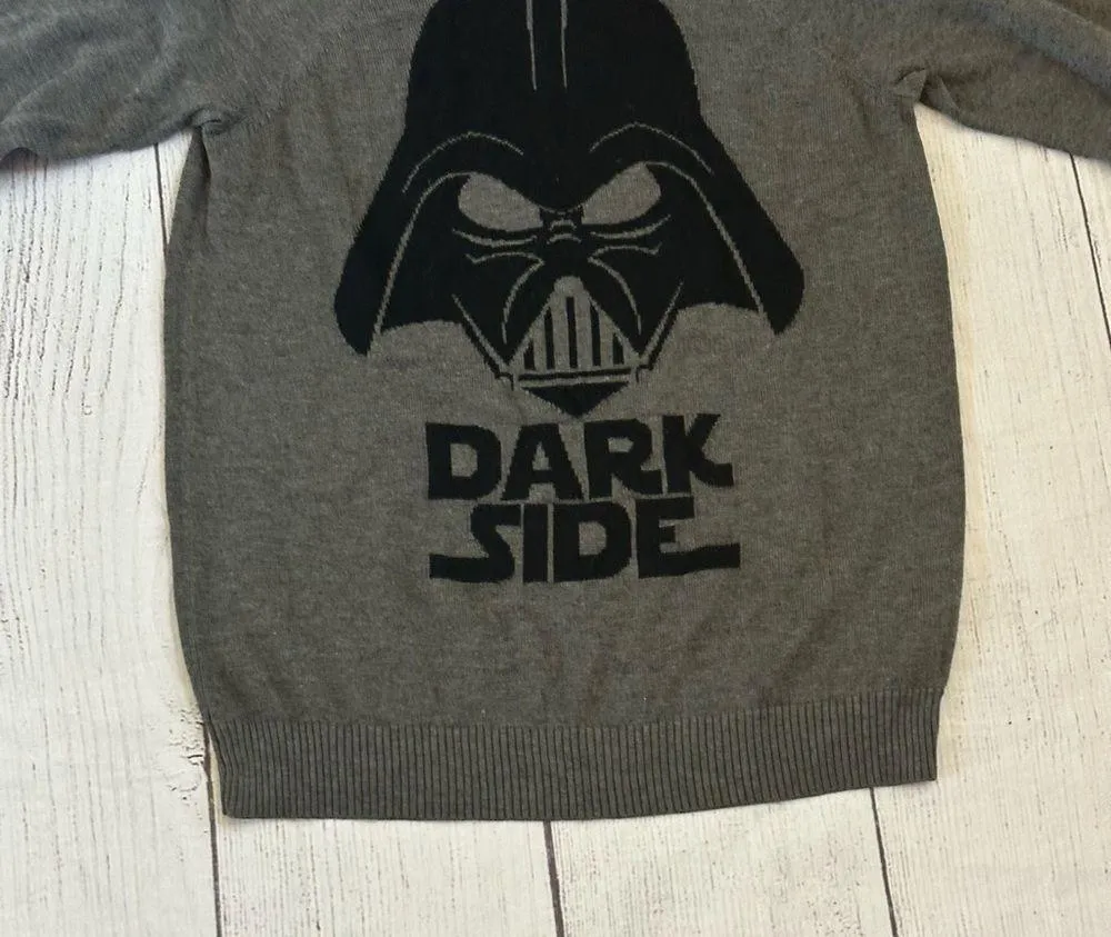 Star Wars sweater women’s small grey gray Darth Vader crew neck - Image 5