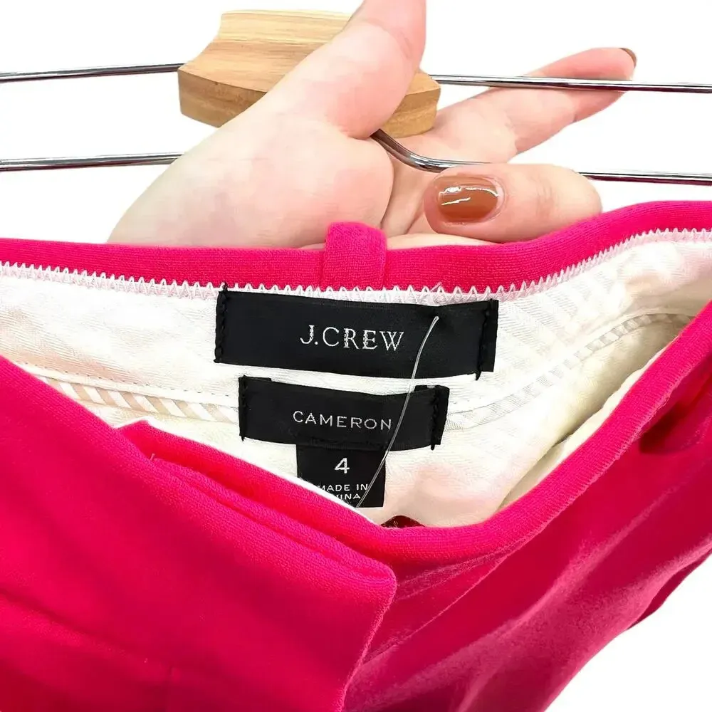J. Crew Cameron Slim Cropped Pant in Four-Season Stretch Bright Rose Pink Size 4 - Image 10