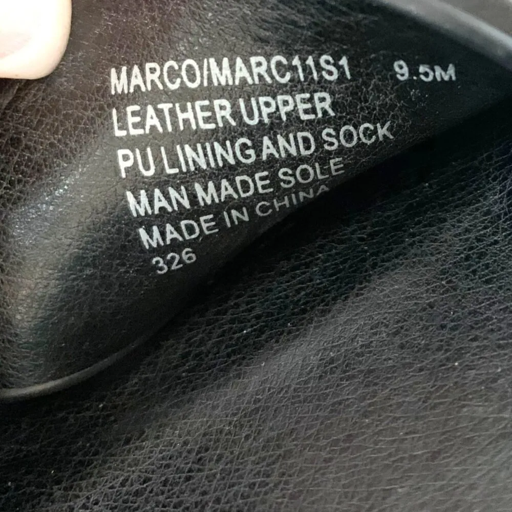 Steve Madden Marco Wedge Platform Sandals Black Leather US 9.5 Ankle Straps - Image 11