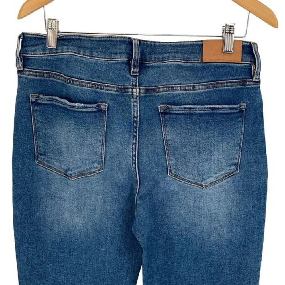 Dear John Womens High Rise Blaire Straight Rat Hem Cropped Jeans Blue Size 30 - Image 4