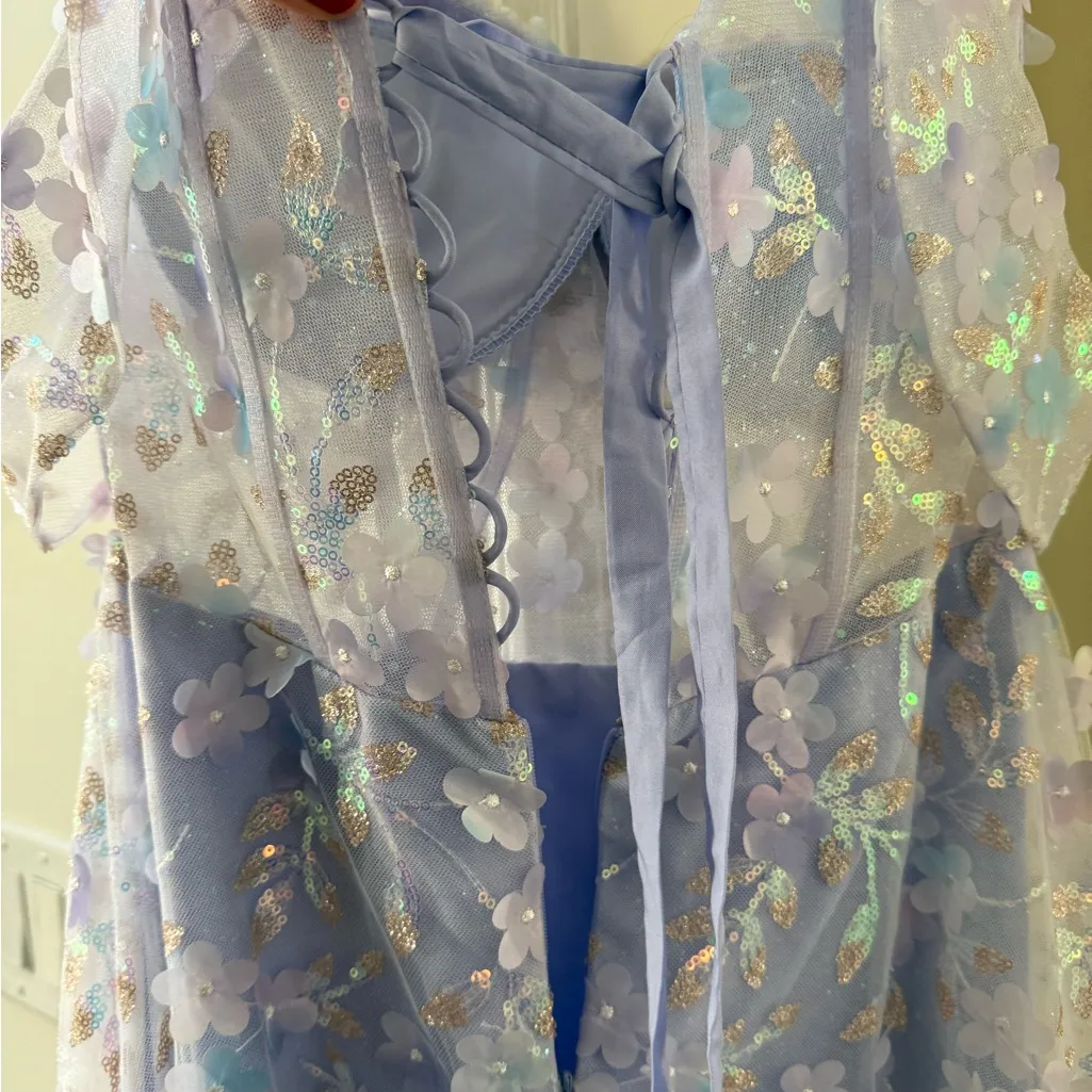 Coya Collection corset lace back Lavender Floral Prom Dress - Image 4