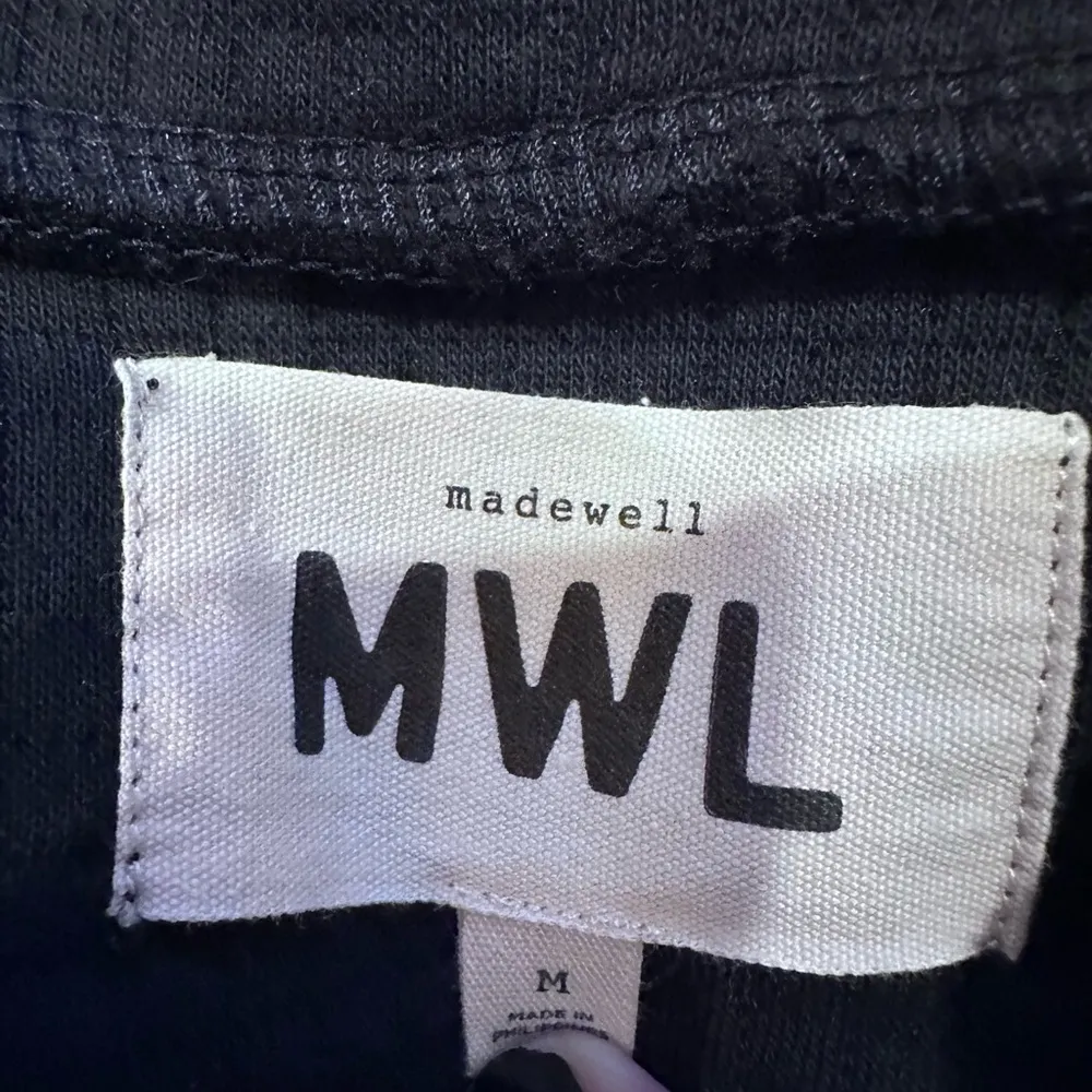 Madewell  WOMENS MEDIUM Black Zip-Up Jacket oversized with Pockets - Image 6