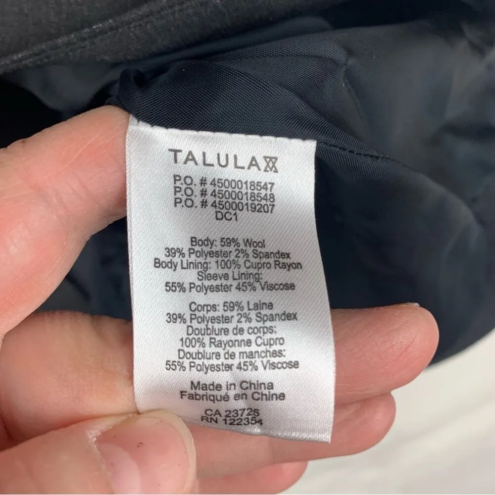 Talula women's 8 medium dark Charcoal Blazer revolve wool blend business - Image 4