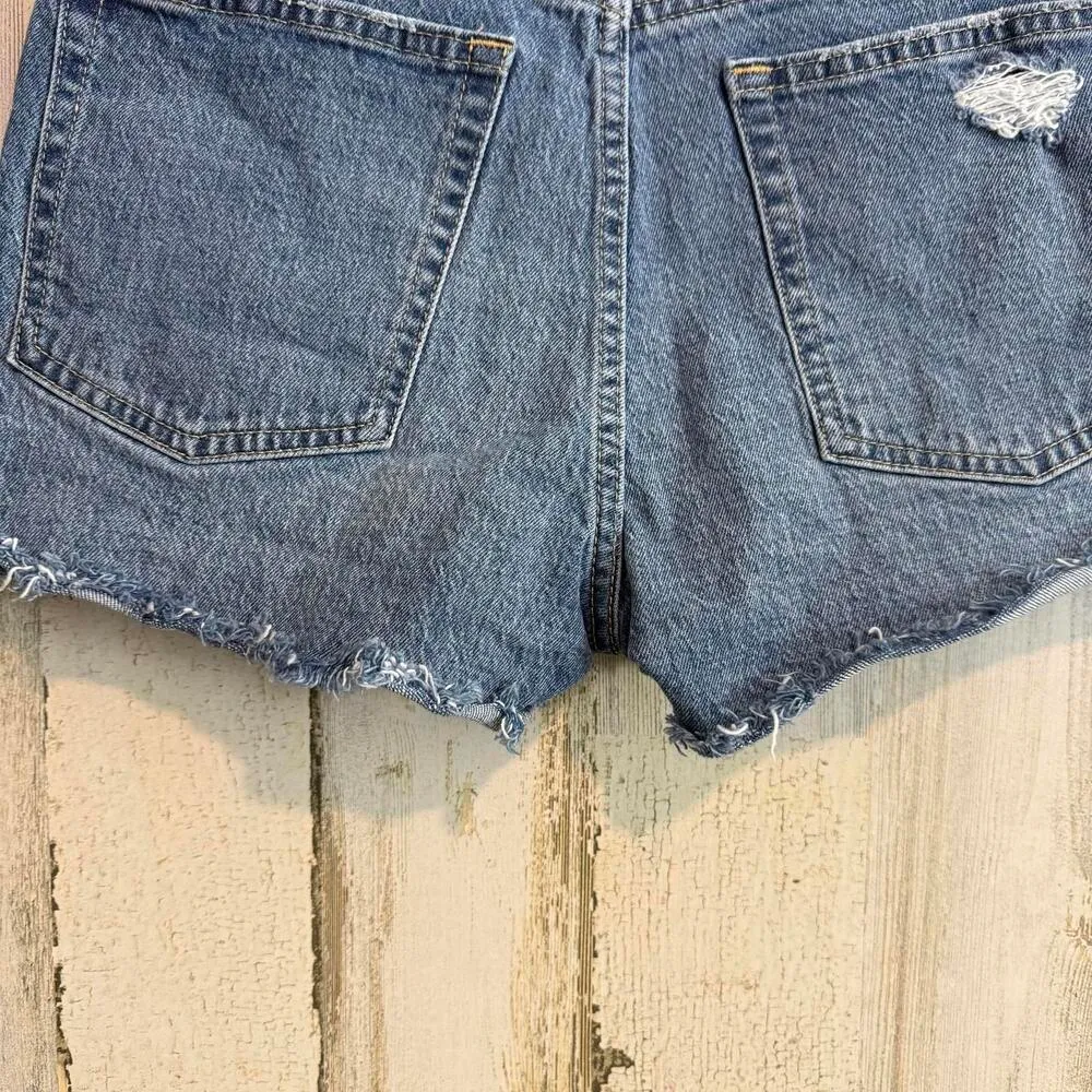 *Gap High Rise Cheeky Shorts Size 2 Demin Distressed Summer Casual High Waist - Image 10