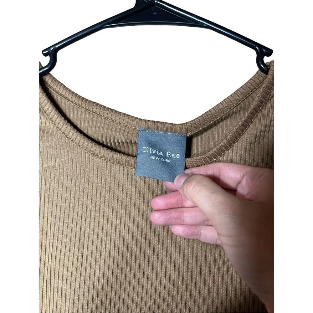 Olivia‎ Rae Brown Ribbed Tank Top Size Large - Image 4