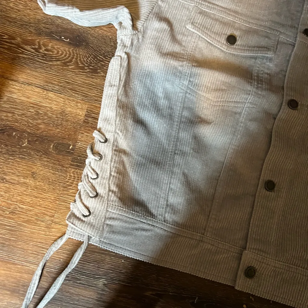 Honor the gift Gray Corduroy Jacket with Button Details Size M - Image 3