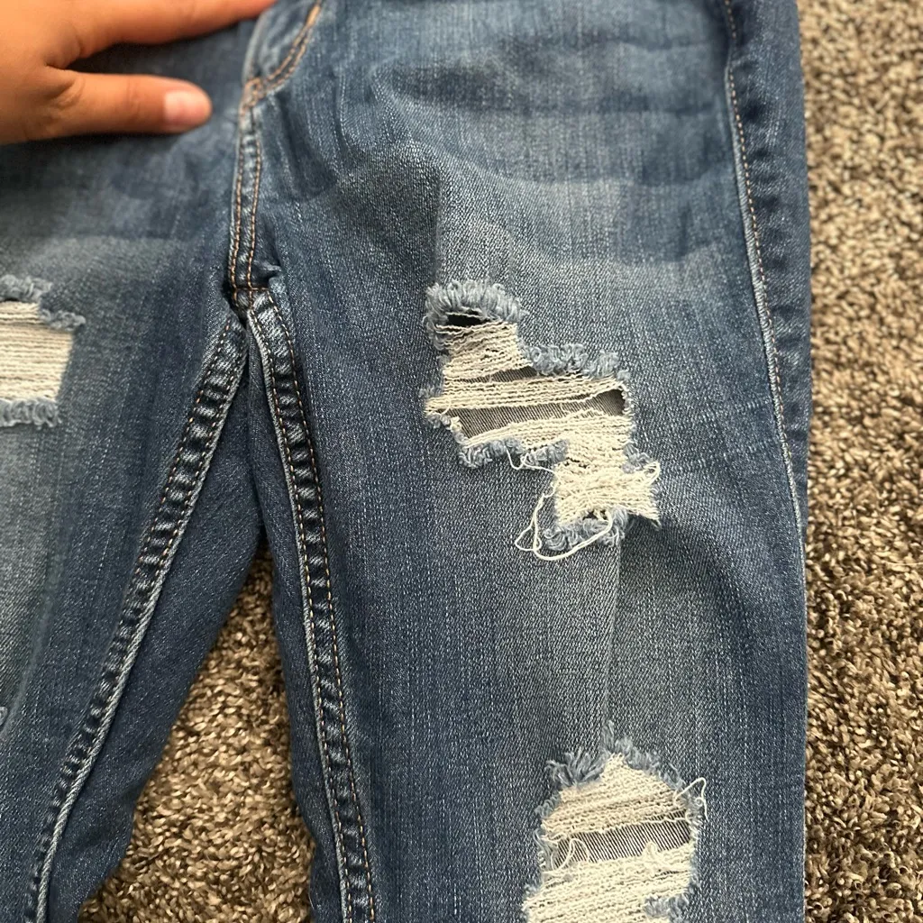 Hollister Ripped Blue Skinny Jeans - Image 2