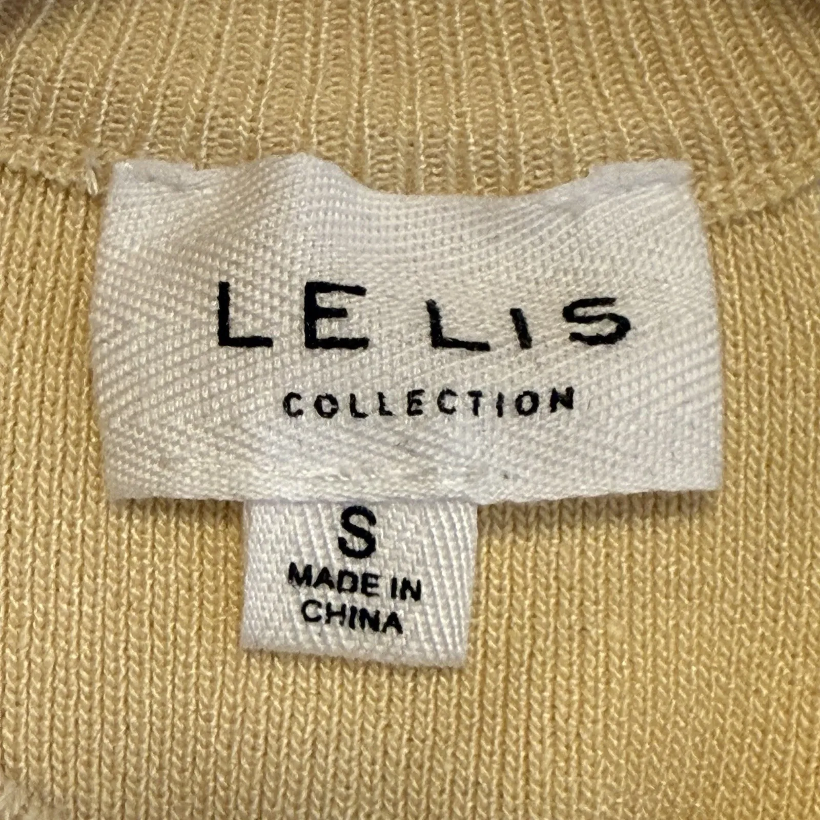 Lelis Asymmetrical Sweater Top Sleeveless Mock Neck Pale Yellow Trendy Small‎ # - Image 4