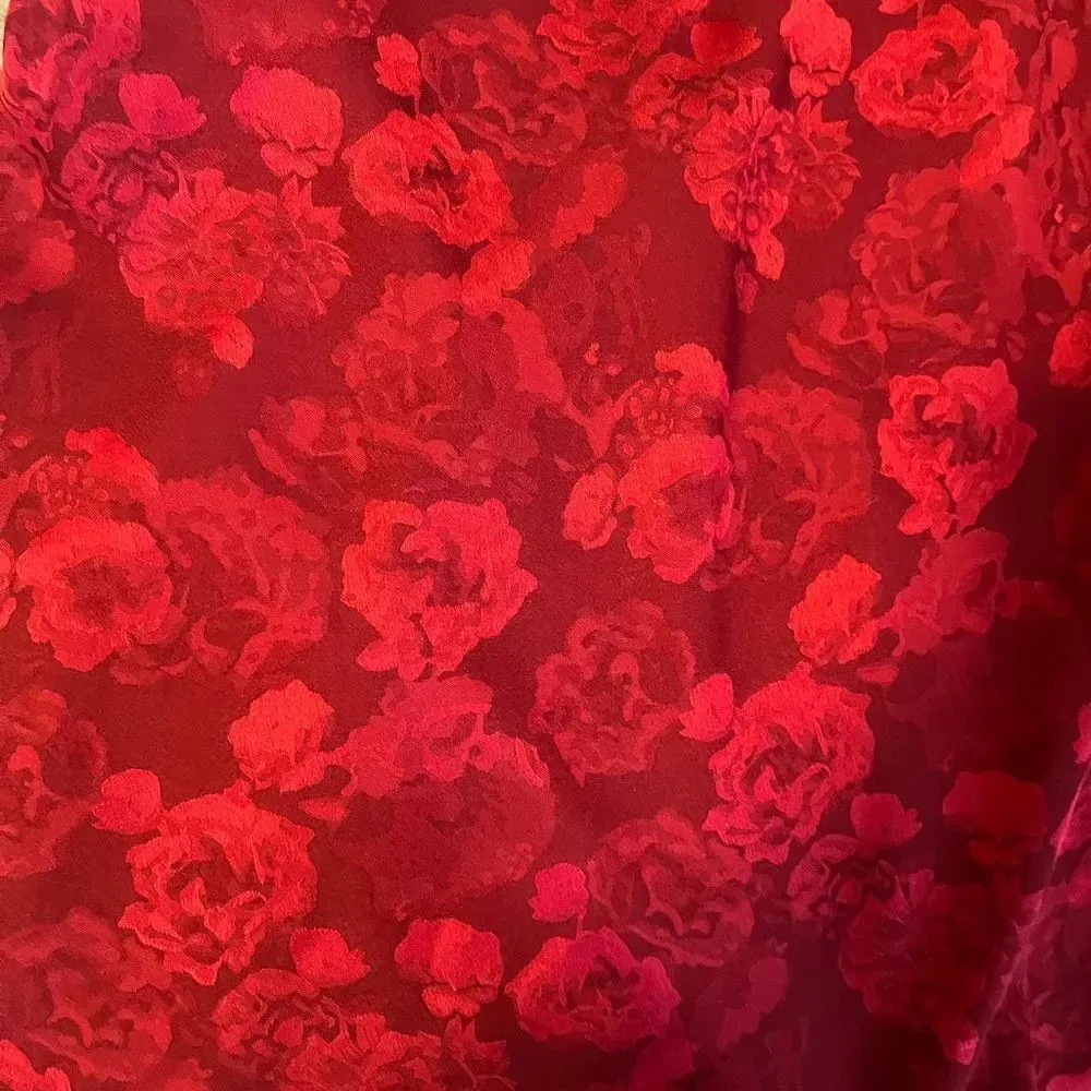 Rahi Ruby Red Floral Print Cutout Long Sleeve Mini Dress Size XL NWOT - Image 7